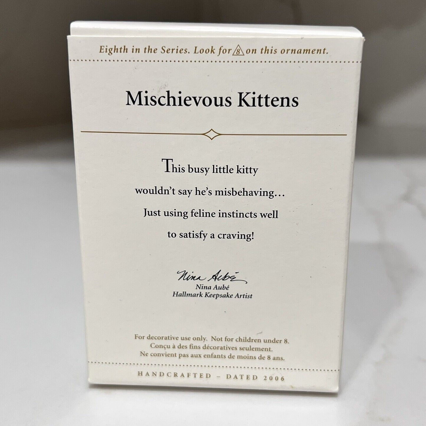 2006 “Mischievous Kittens” #8 in Series Hallmark Grey Cat Christmas Ornament