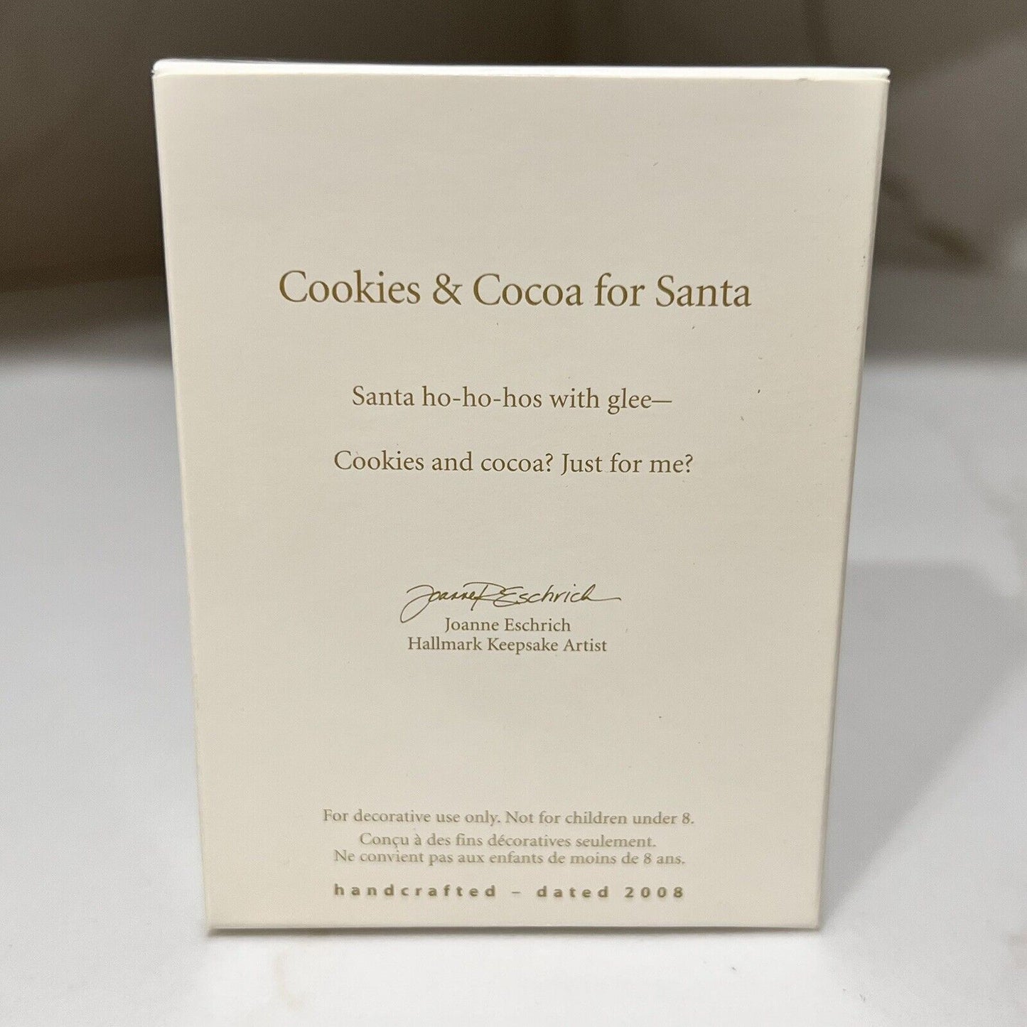2008 “Cookies & Cocoa for Santa” Hallmark Christmas Tree Ornament with Box