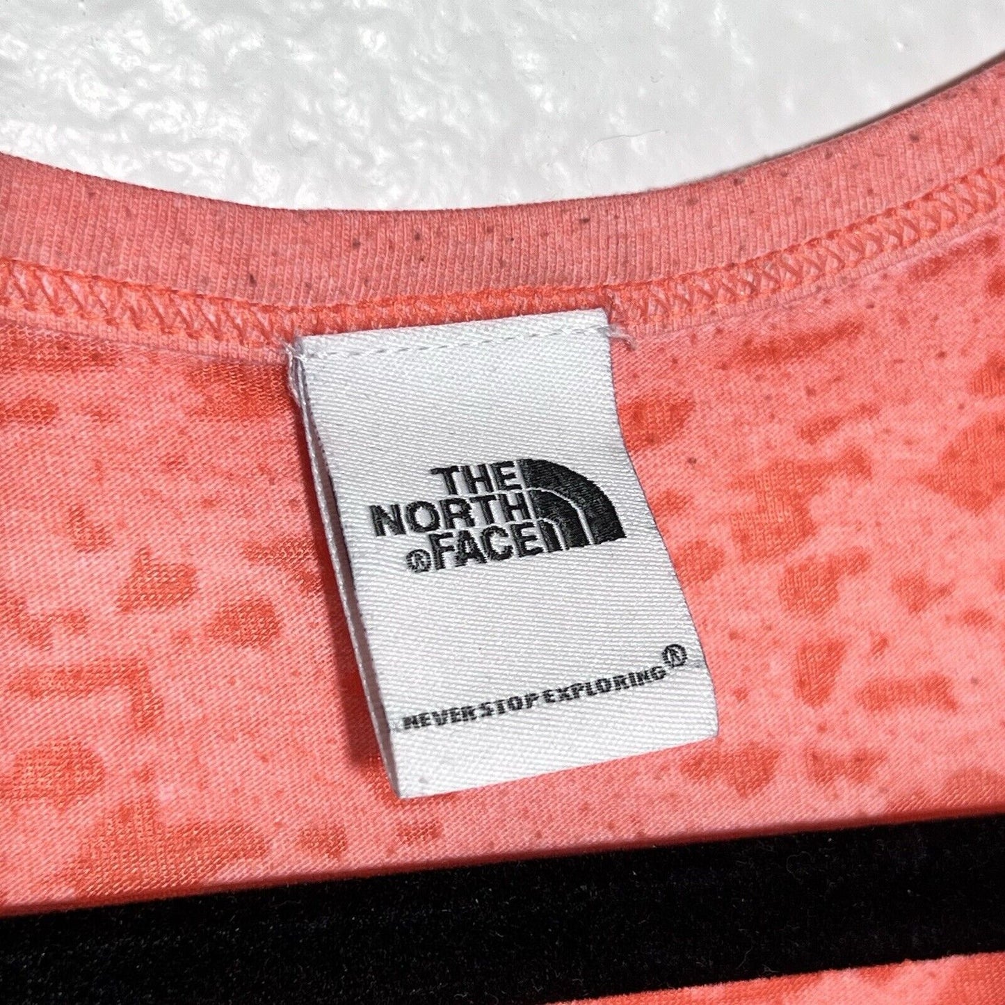 North Face (M) Women's Pullover Pink Floral Shirt Short Sleeve Burnout Outdoors