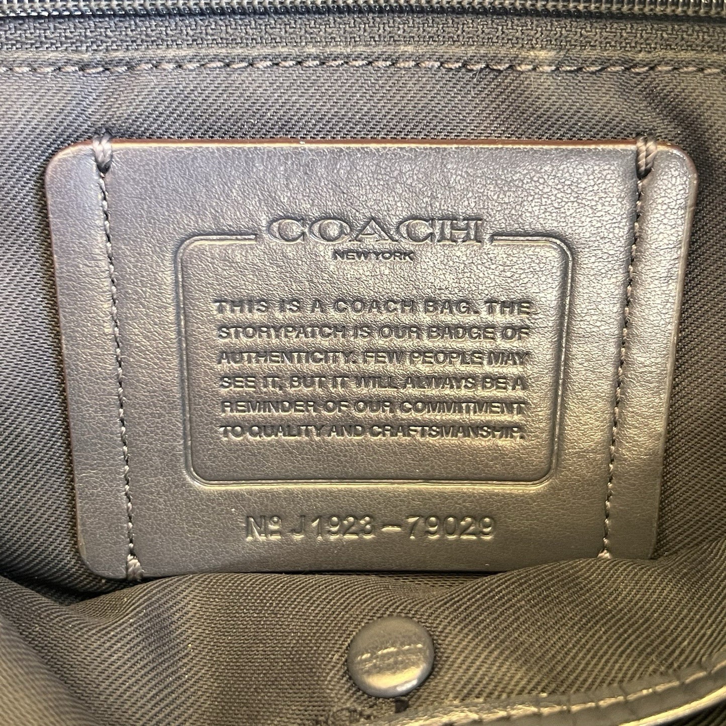 Coach 79029 Signature Chain Duffle Purse Teal Brass Glovetanned Leather Hobo Bag