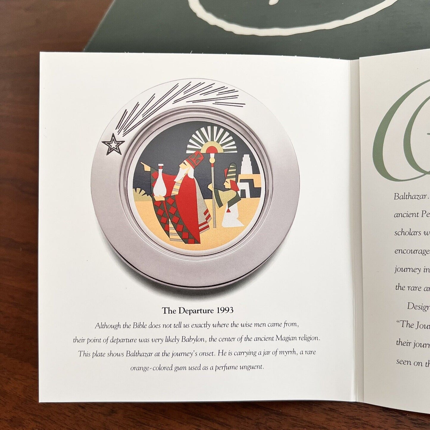 RWP 1st Edition “The Journey Of The Magi” The Departure 1993 Plate Balthazar COA