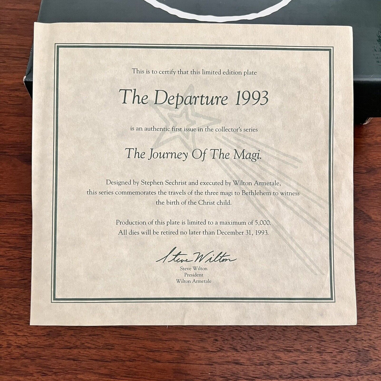 RWP 1st Edition “The Journey Of The Magi” The Departure 1993 Plate Balthazar COA