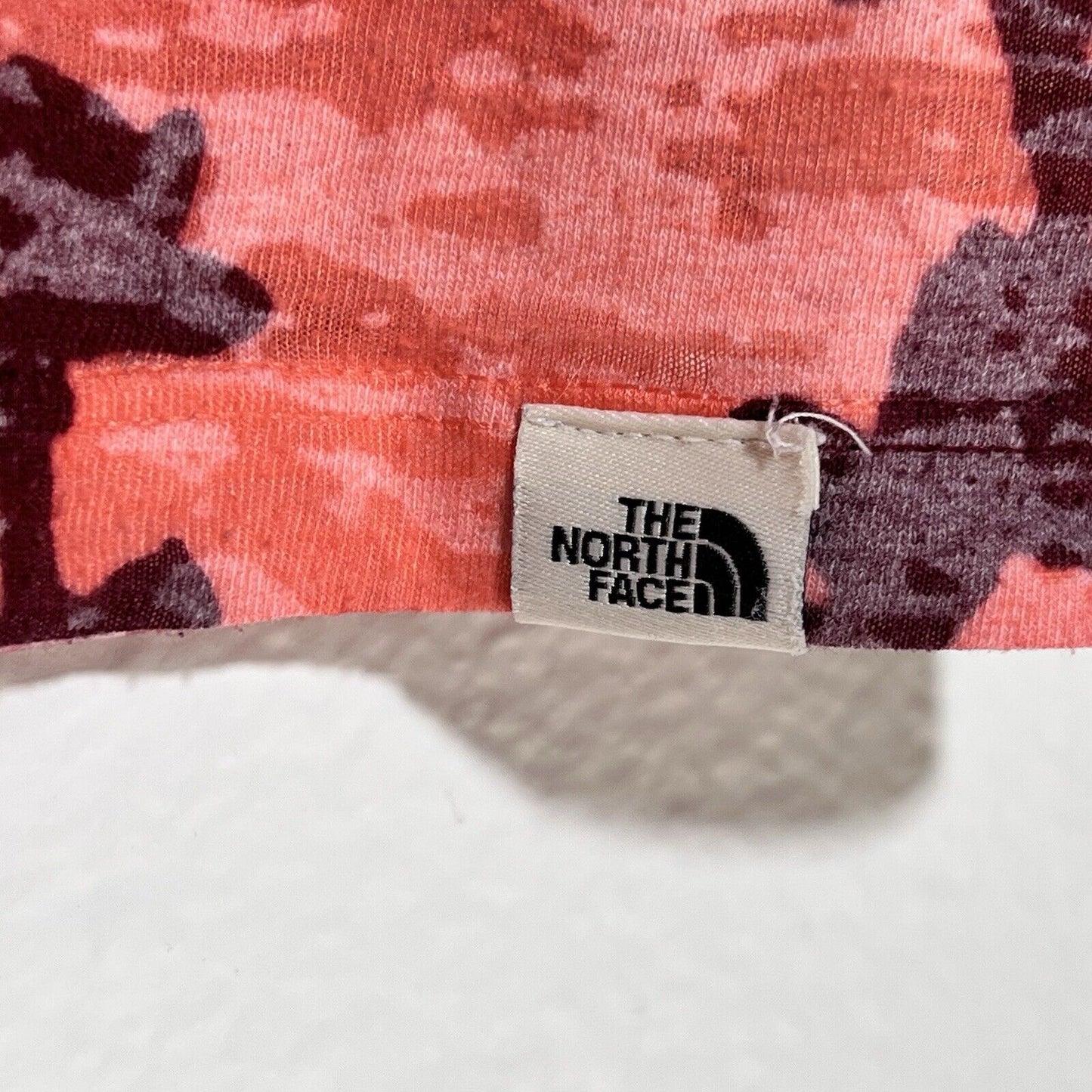 North Face (M) Women's Pullover Pink Floral Shirt Short Sleeve Burnout Outdoors