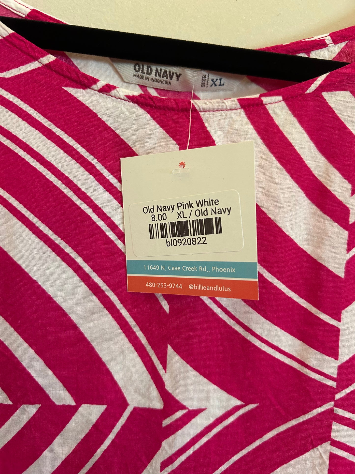 Old Navy Pink White Shirt