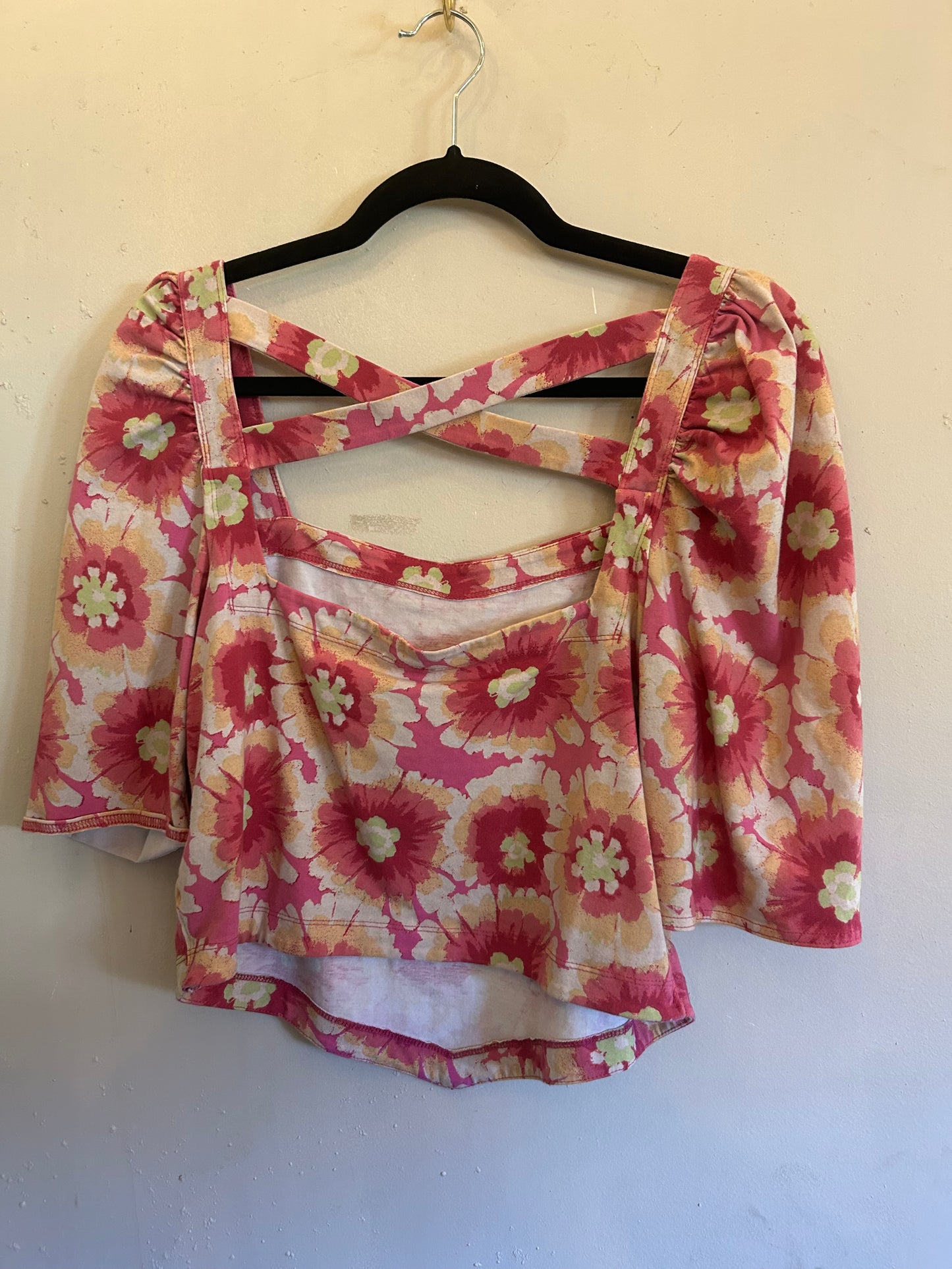 FREE PEOPLE MULTI PATTERNS - FLORAL WOMENS SHIRT