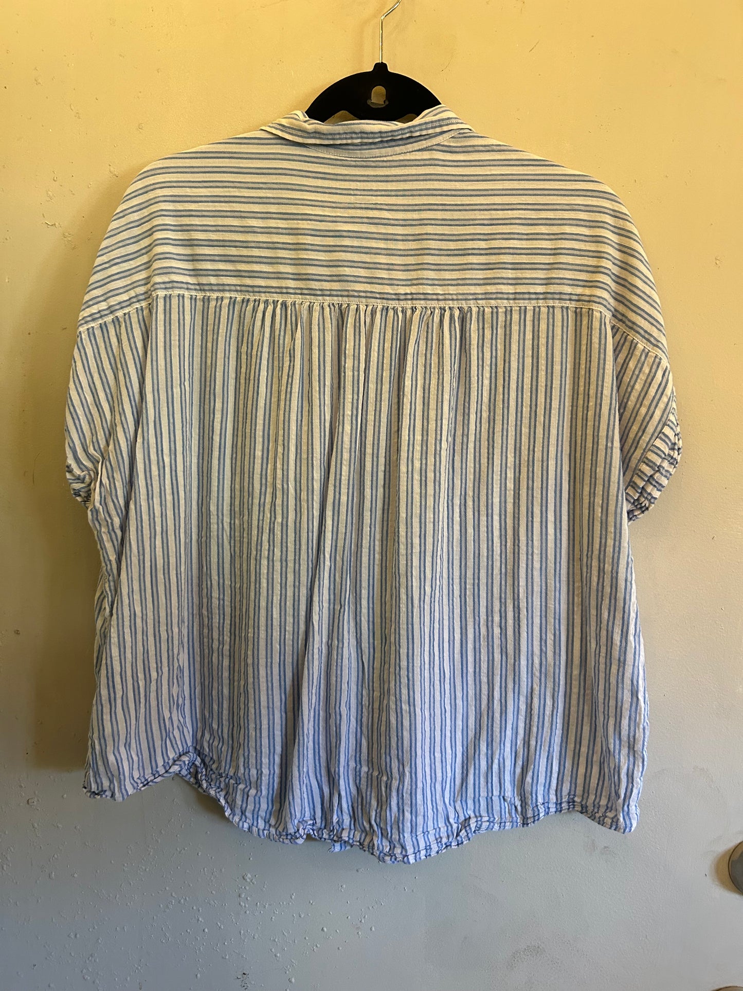 Gap Blue And White Vertical Stripe Button Down