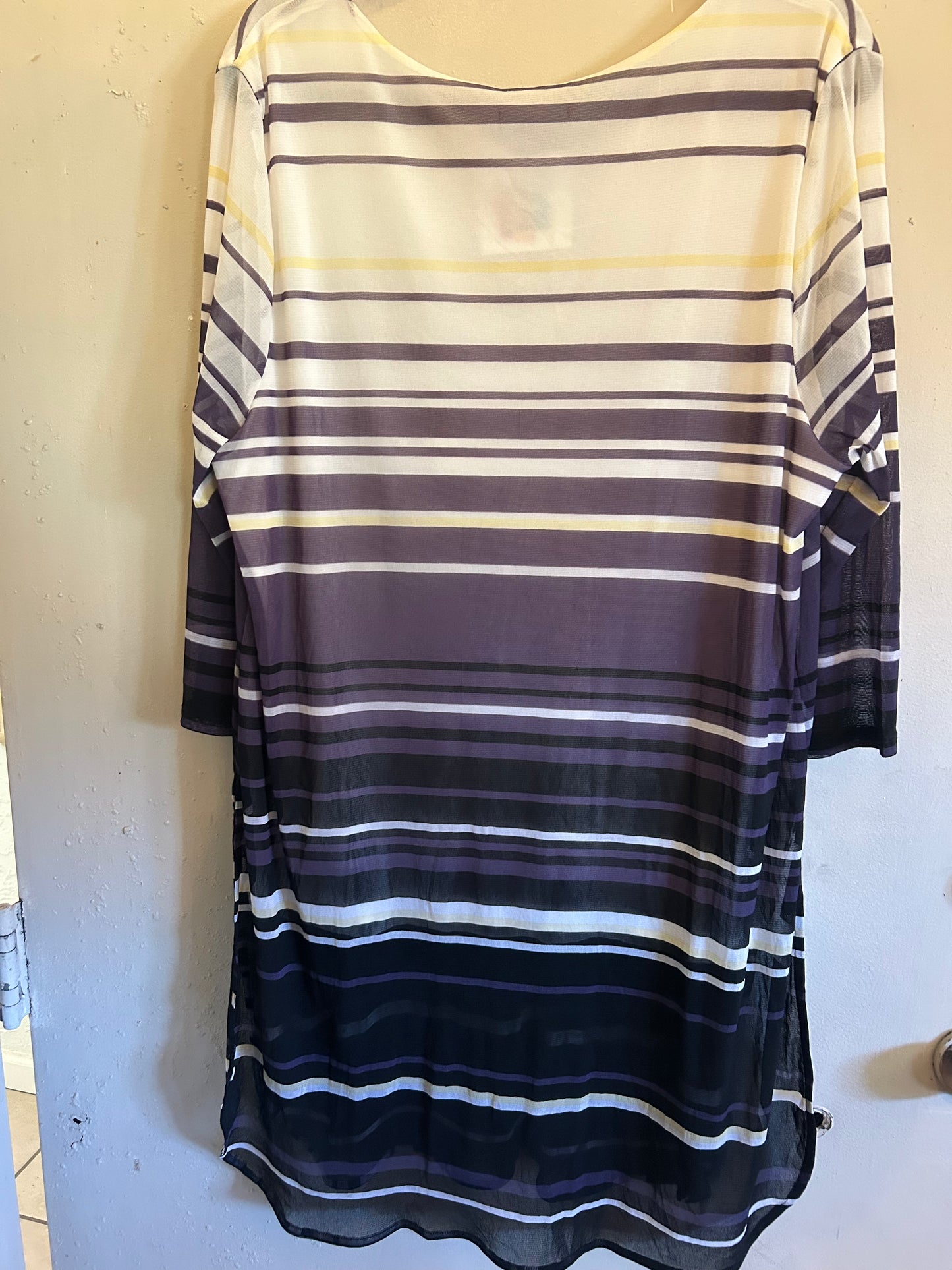Alfani Purple and Yellow Horizontal Stripe