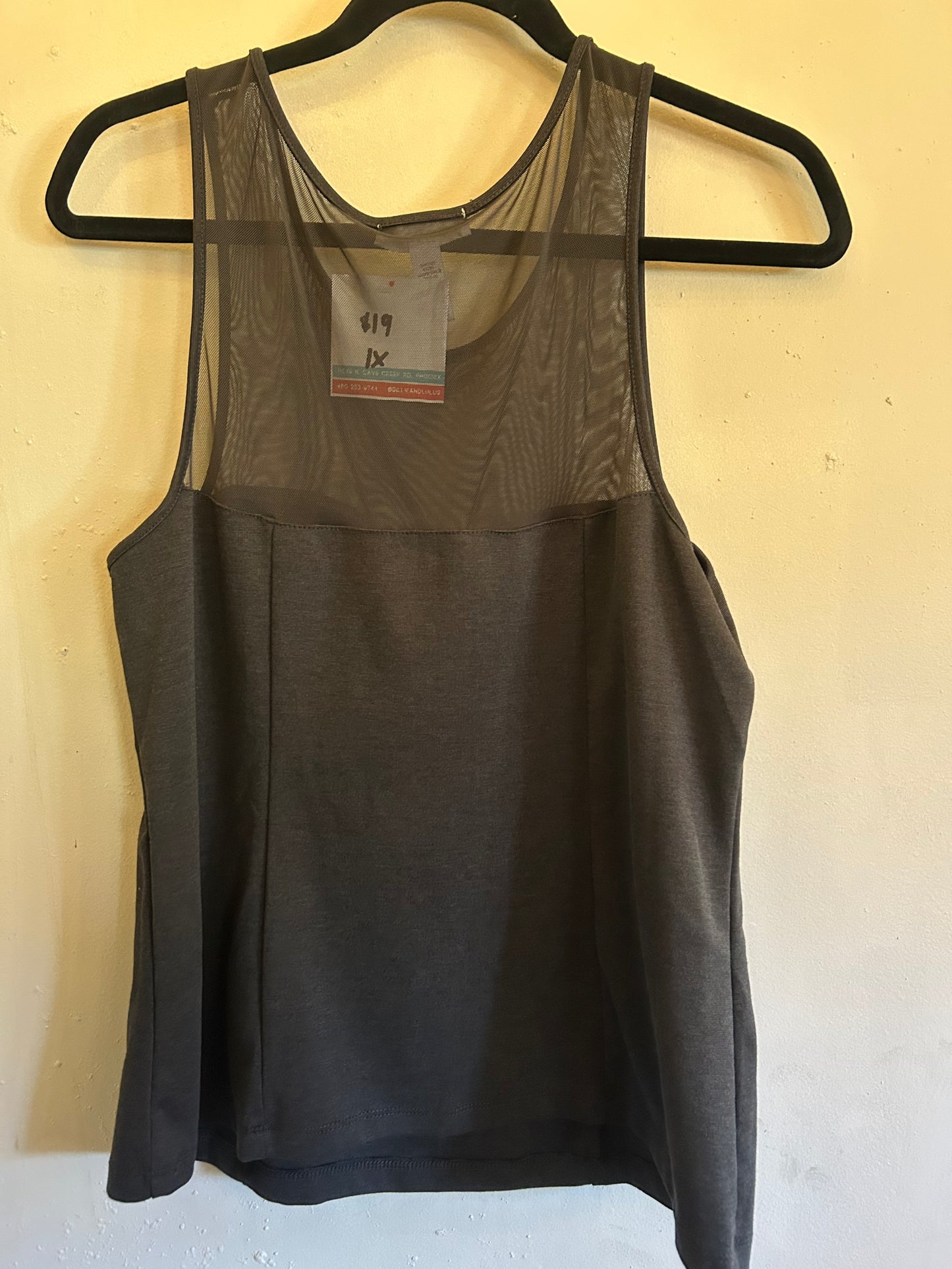 Ambience Apparel Black Mesh Top