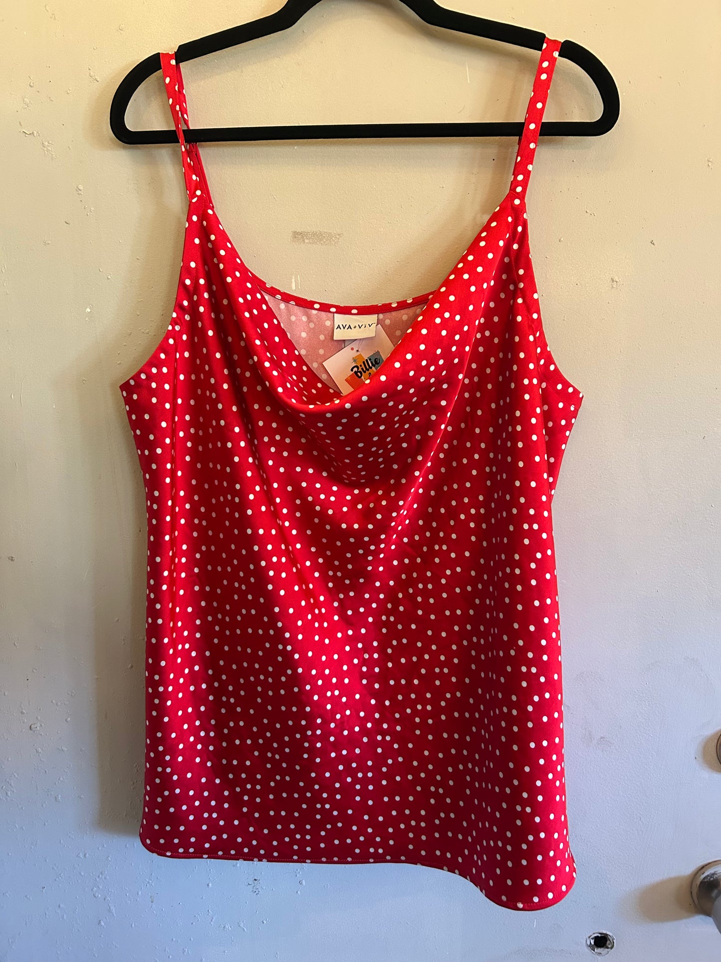 Ava & Viv Red and White Polka Dot