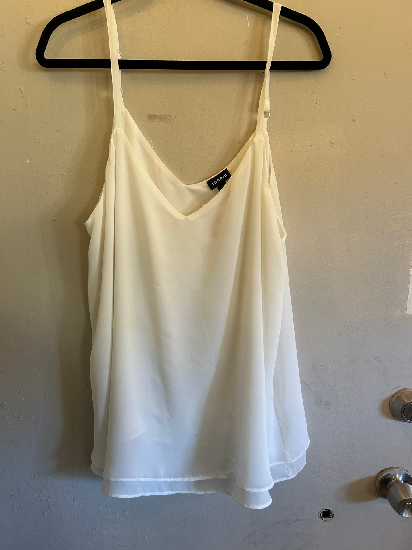Torrid White Sleeveless Sheer Top