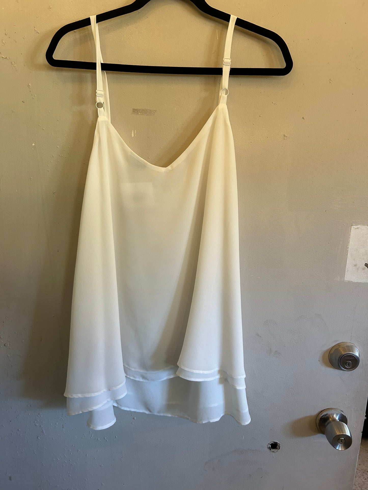 Torrid White Sleeveless Sheer Top