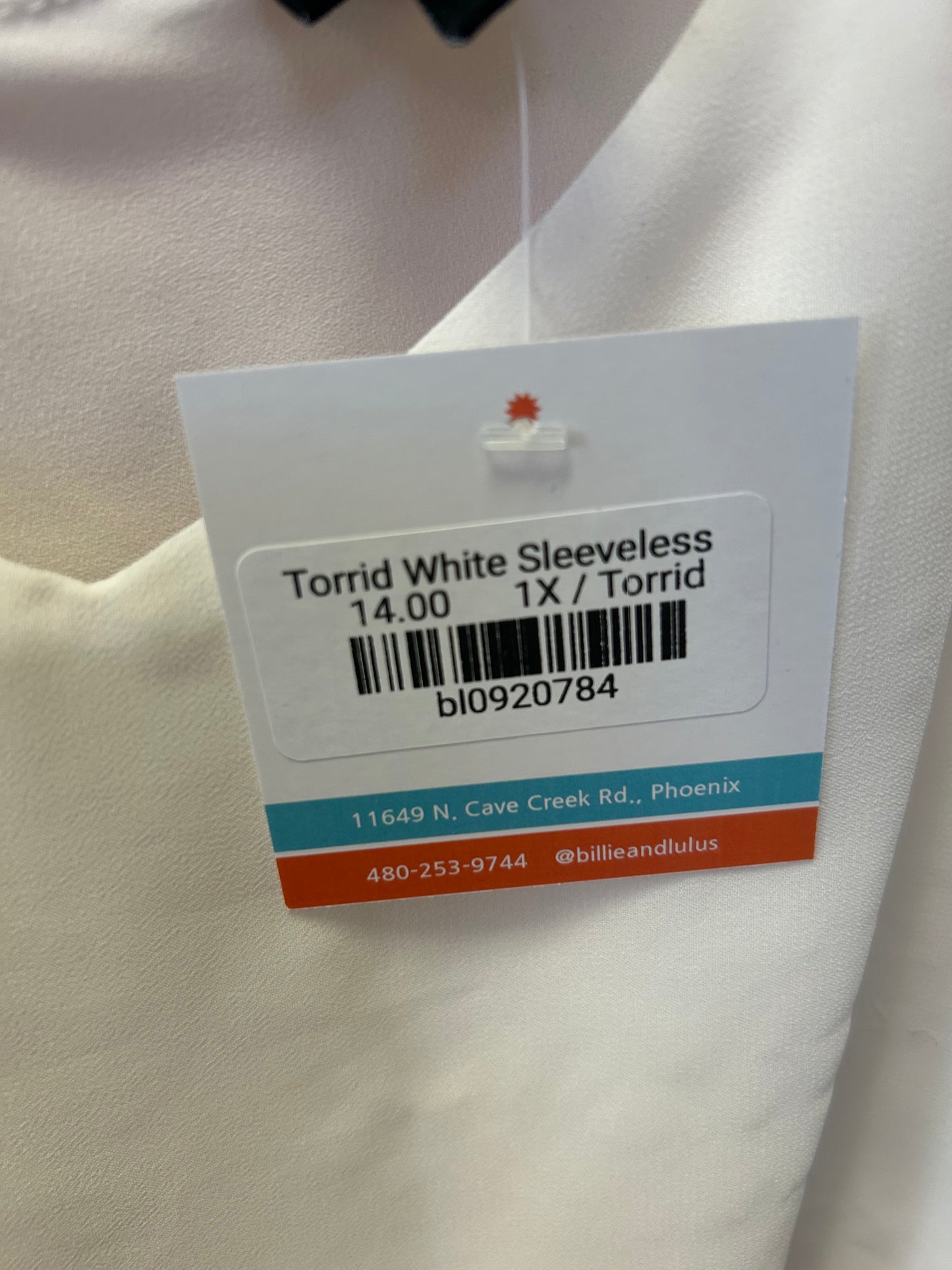 Torrid White Sleeveless Sheer Top