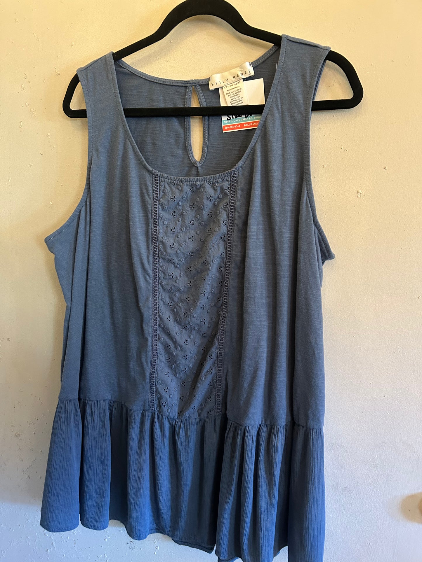 Kelly Renee Blue Tank Ruffle Bottom