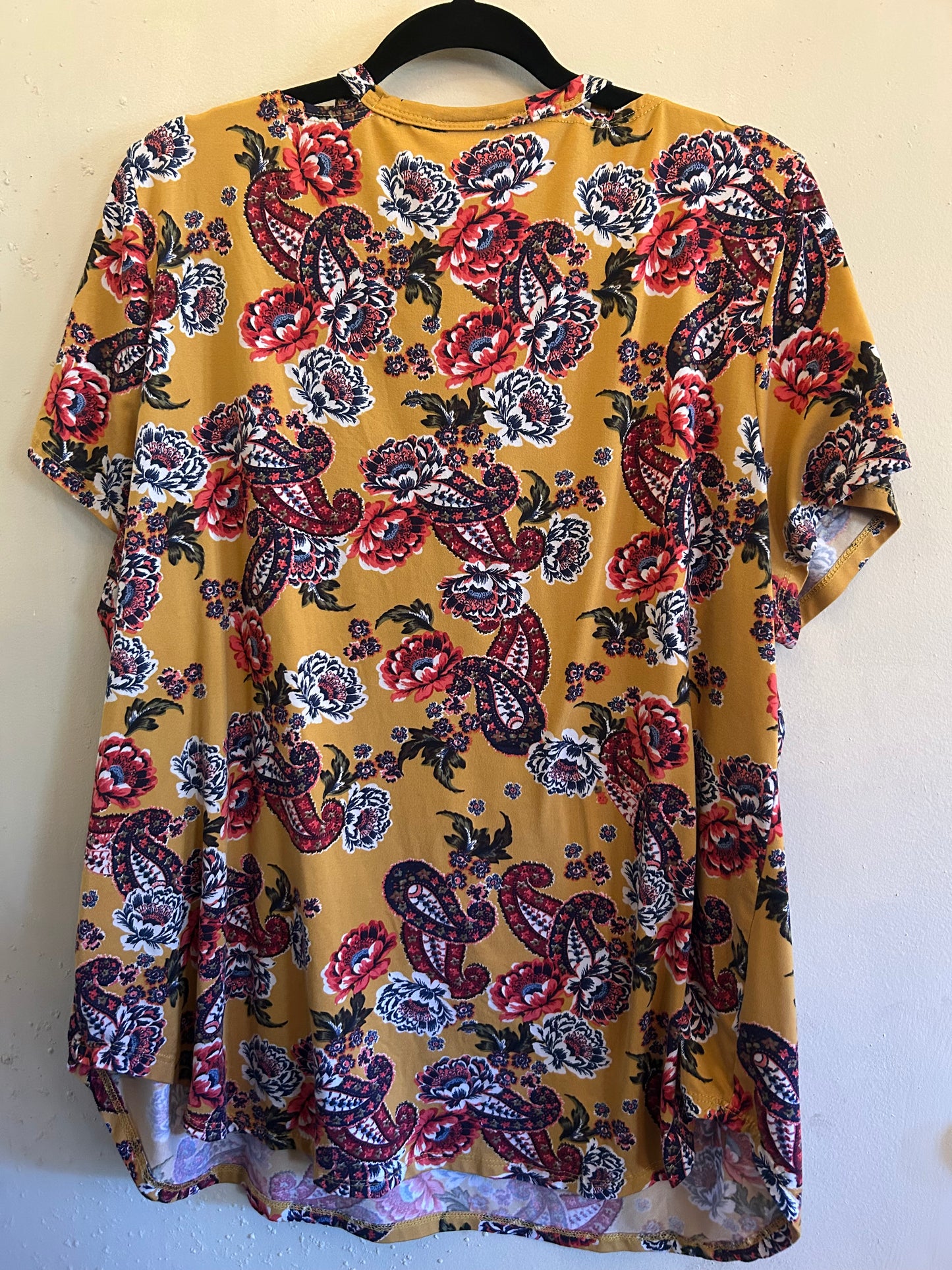 Just Be Gold paisely floral v neck
