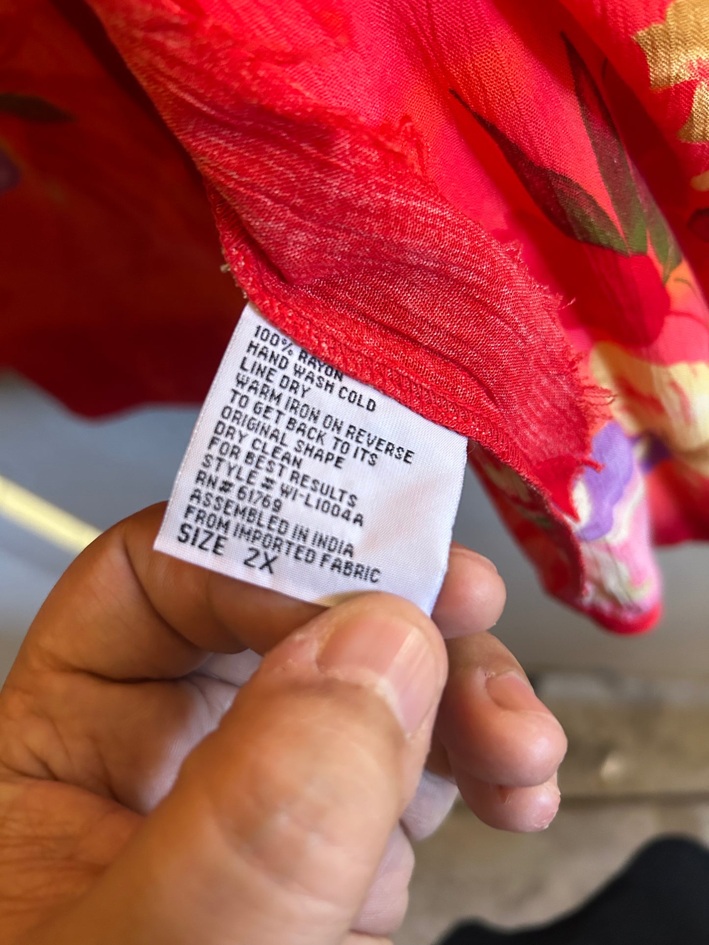 CM Shapes Red tropical button down shirt
