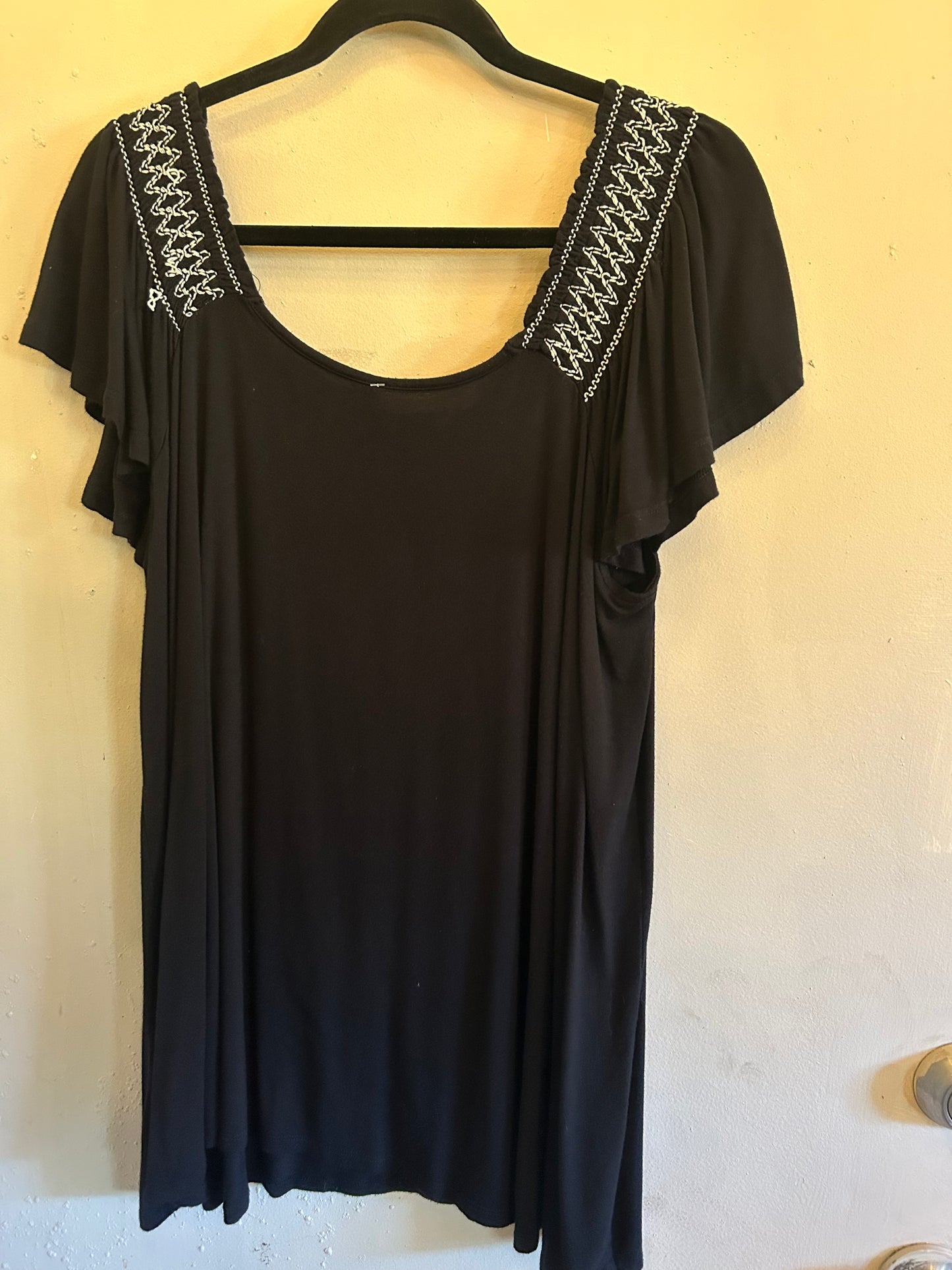Torrid Black with white stictch sleeves shirt