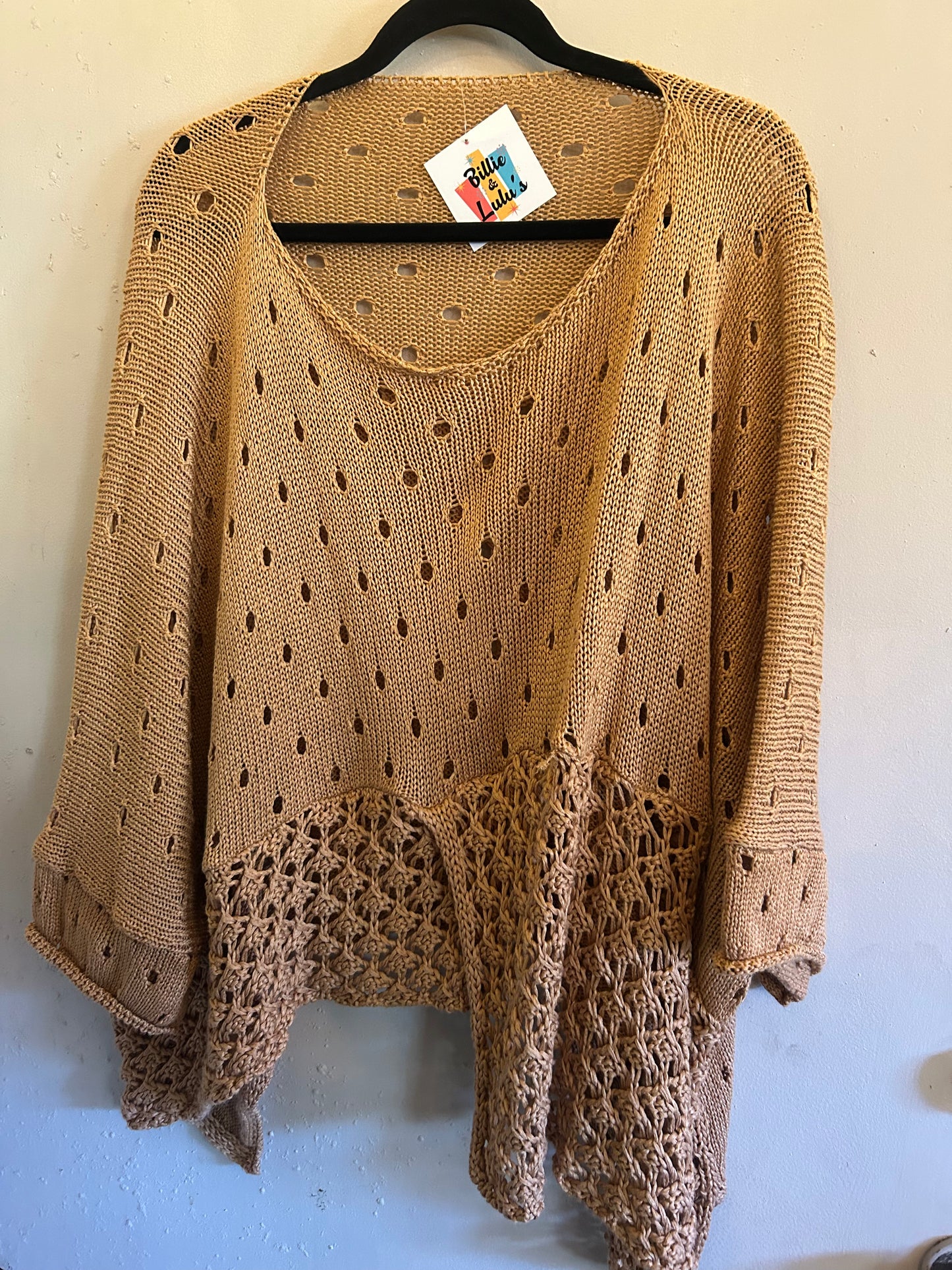Italy Gold knit short sleeve sweater top