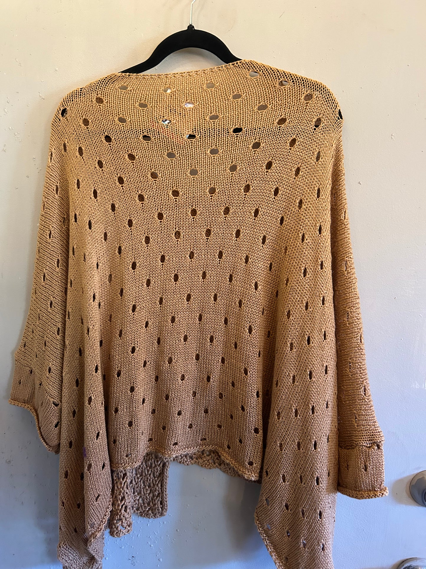 Italy Gold knit short sleeve sweater top