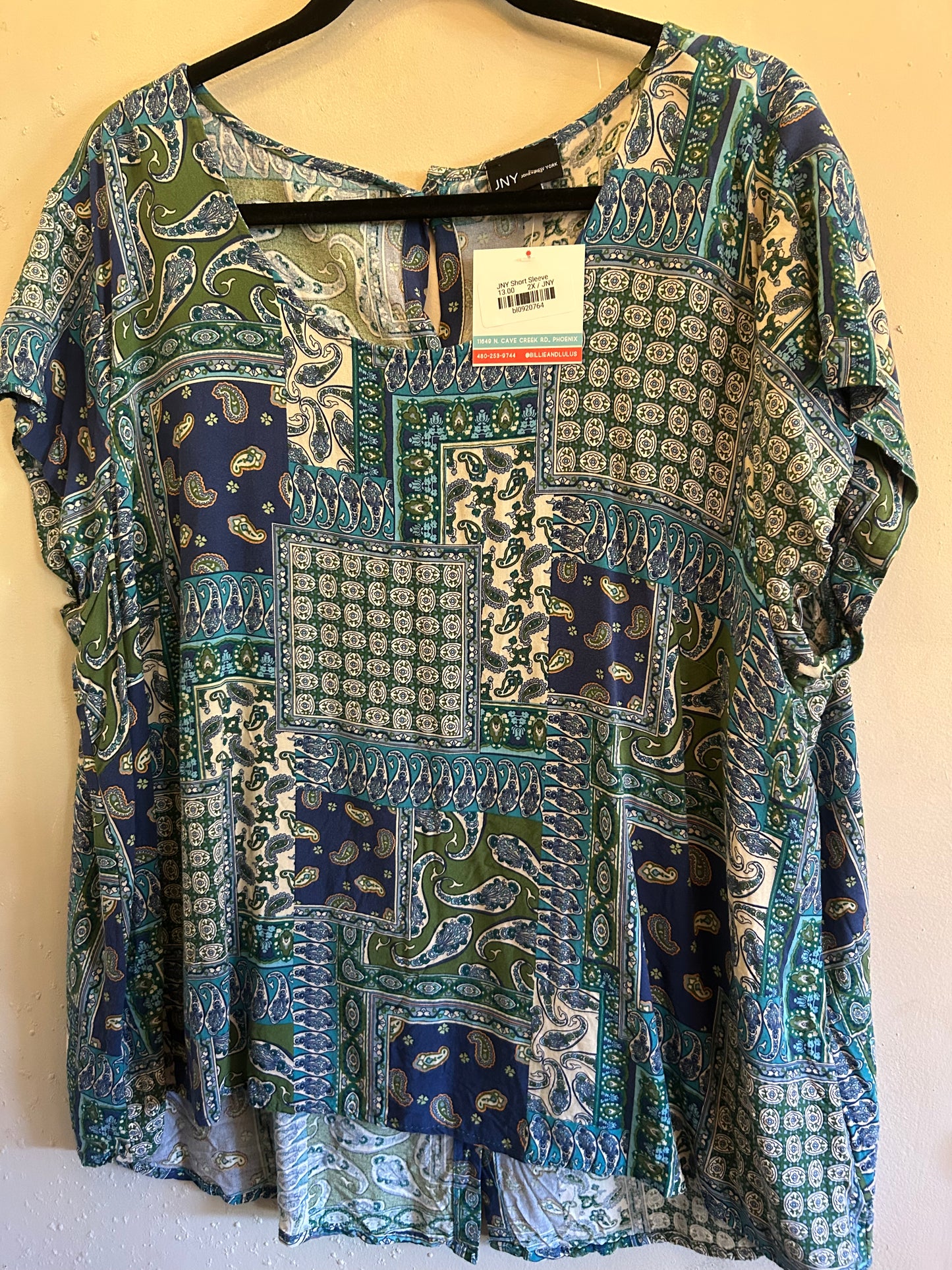 JNY Short Sleeve Paisley