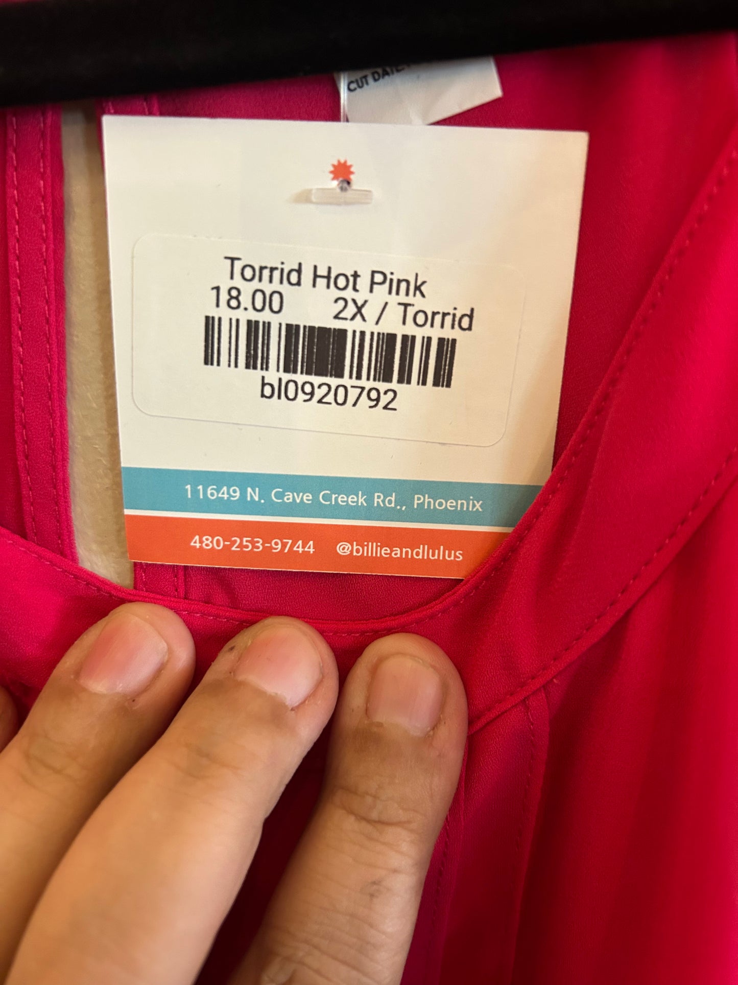 Torrid Hot Pink Sleeveless Top