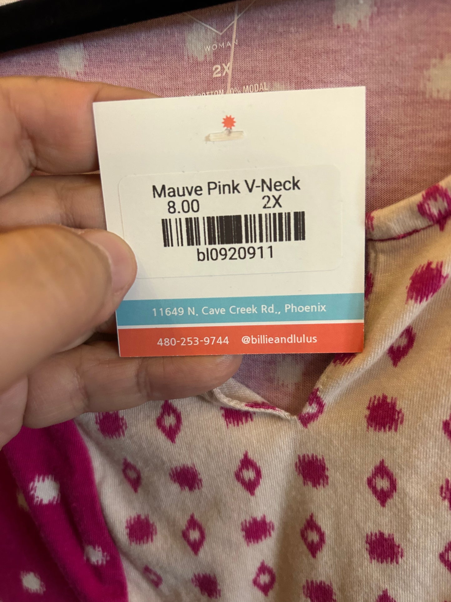 Mauve Pink V-Neck Tank Top