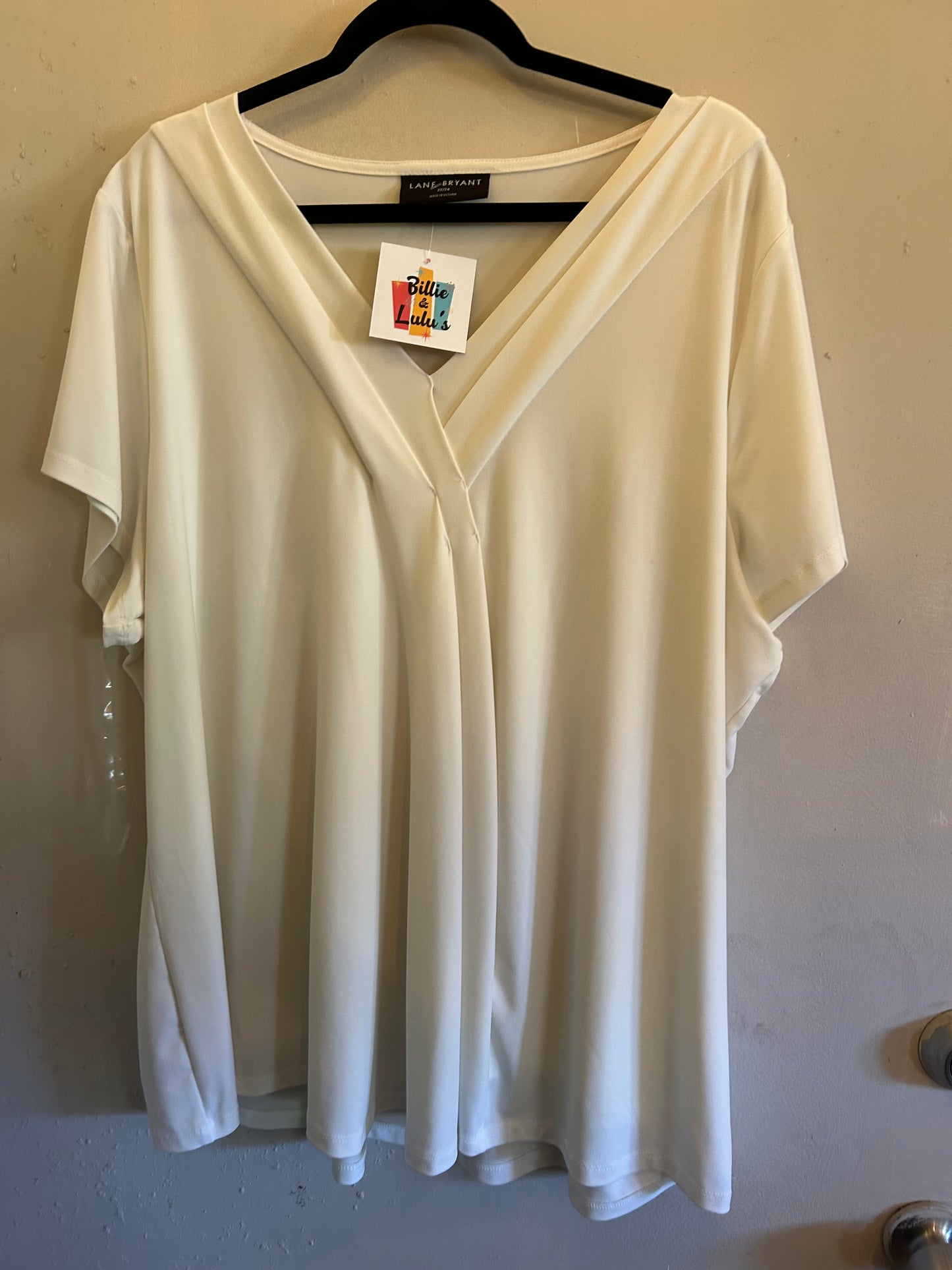 Lane Bryant Cream v neck blouse