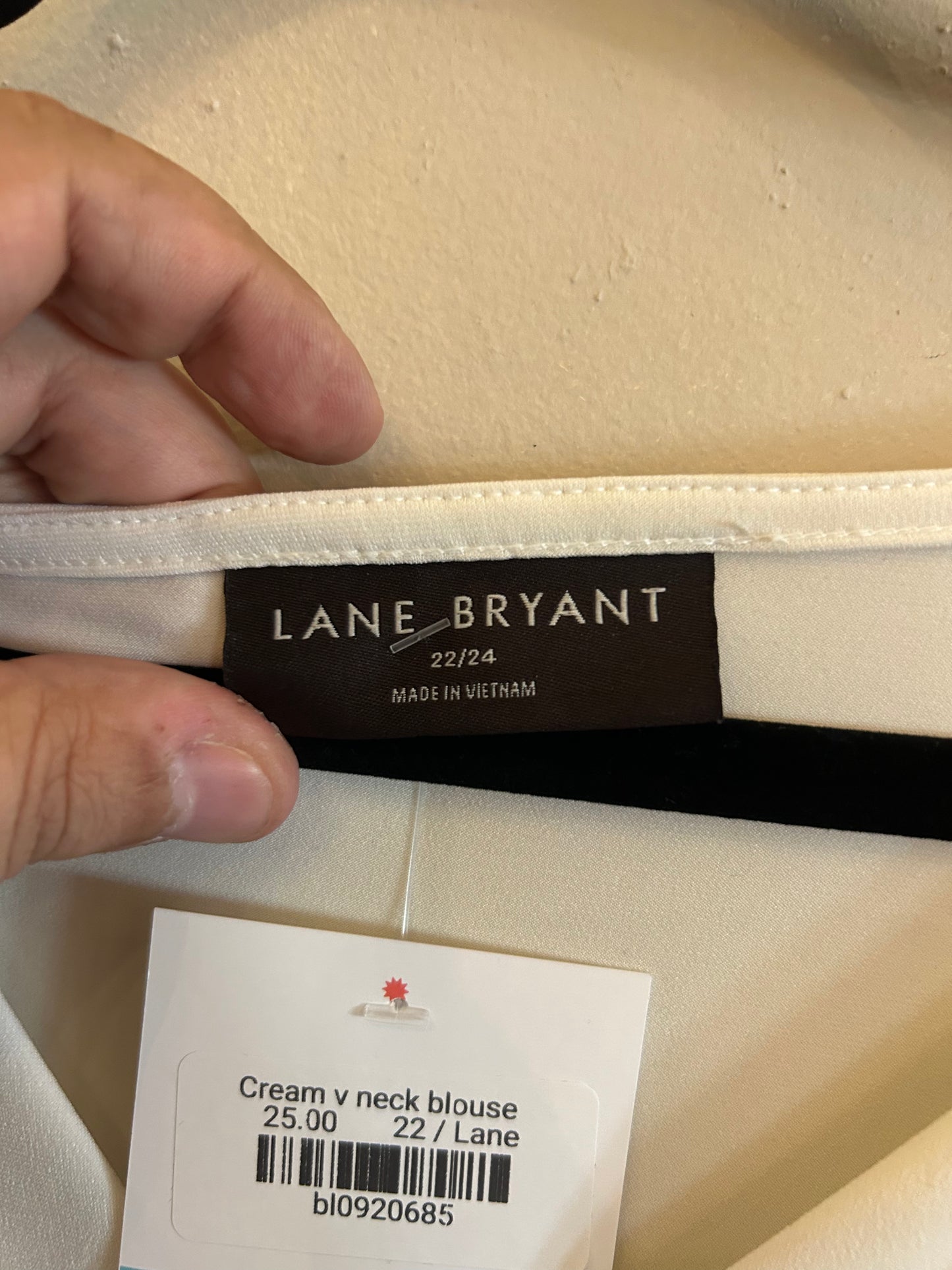 Lane Bryant Cream v neck blouse