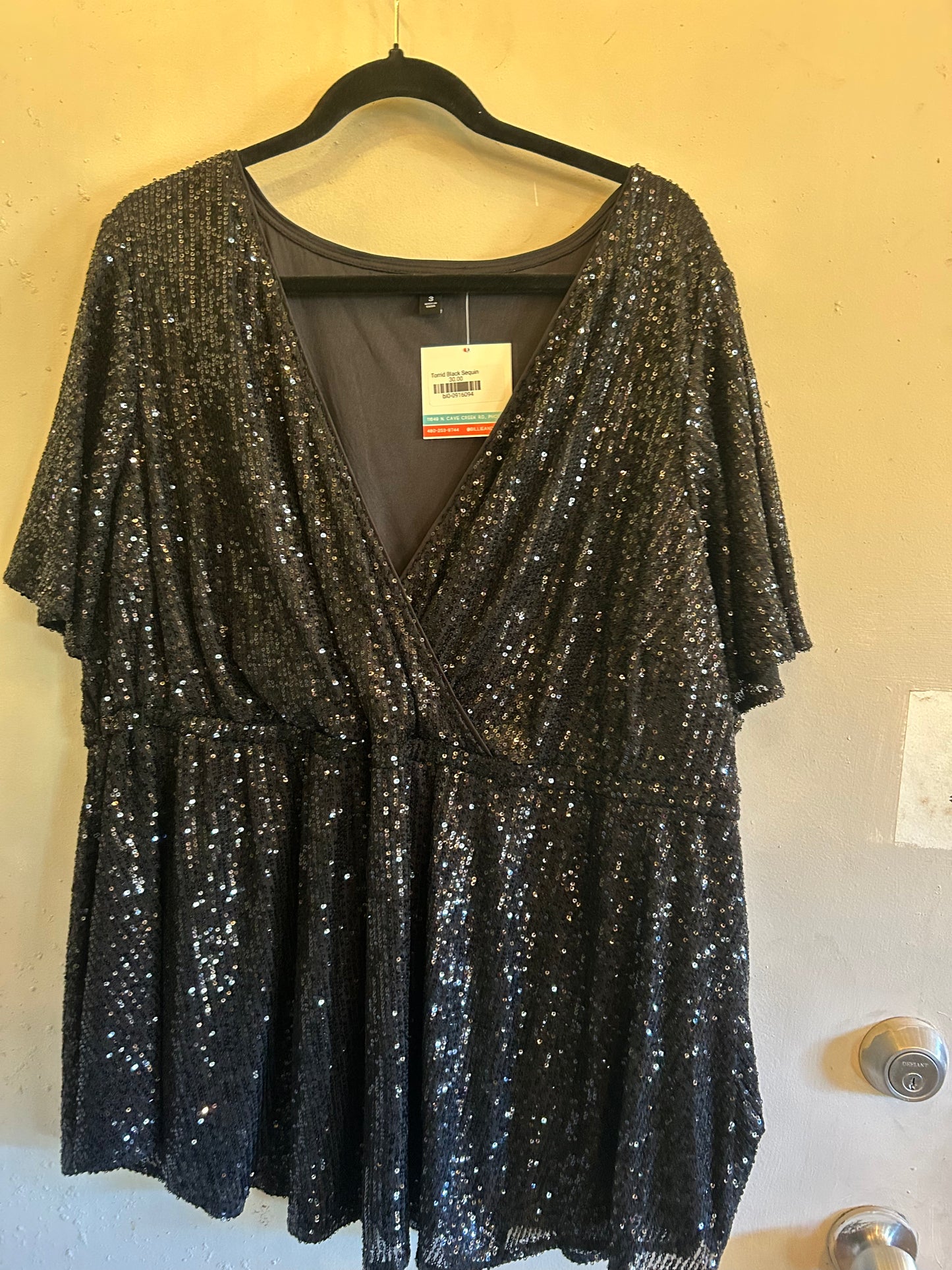 Torrid Black Sequin Blouse