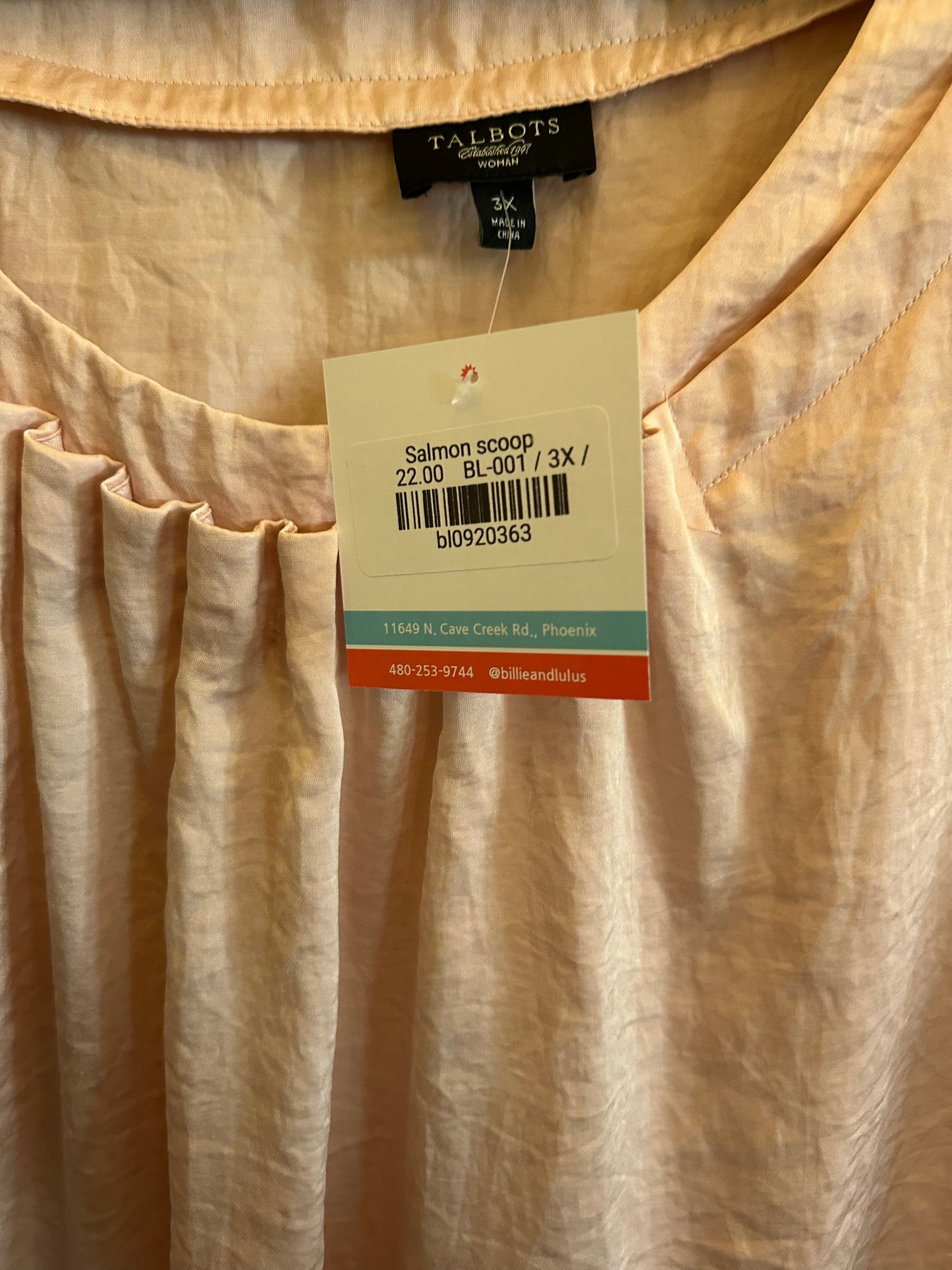 Salmon scoop sleeveless blouse