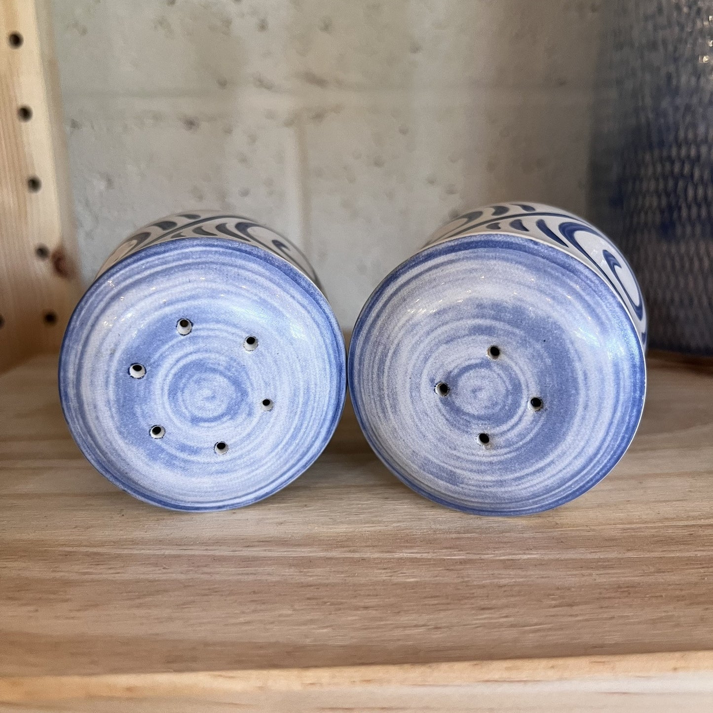 Oceanview (Corelle) by Corning Salt & Pepper Shakers Blue & White Vintage
