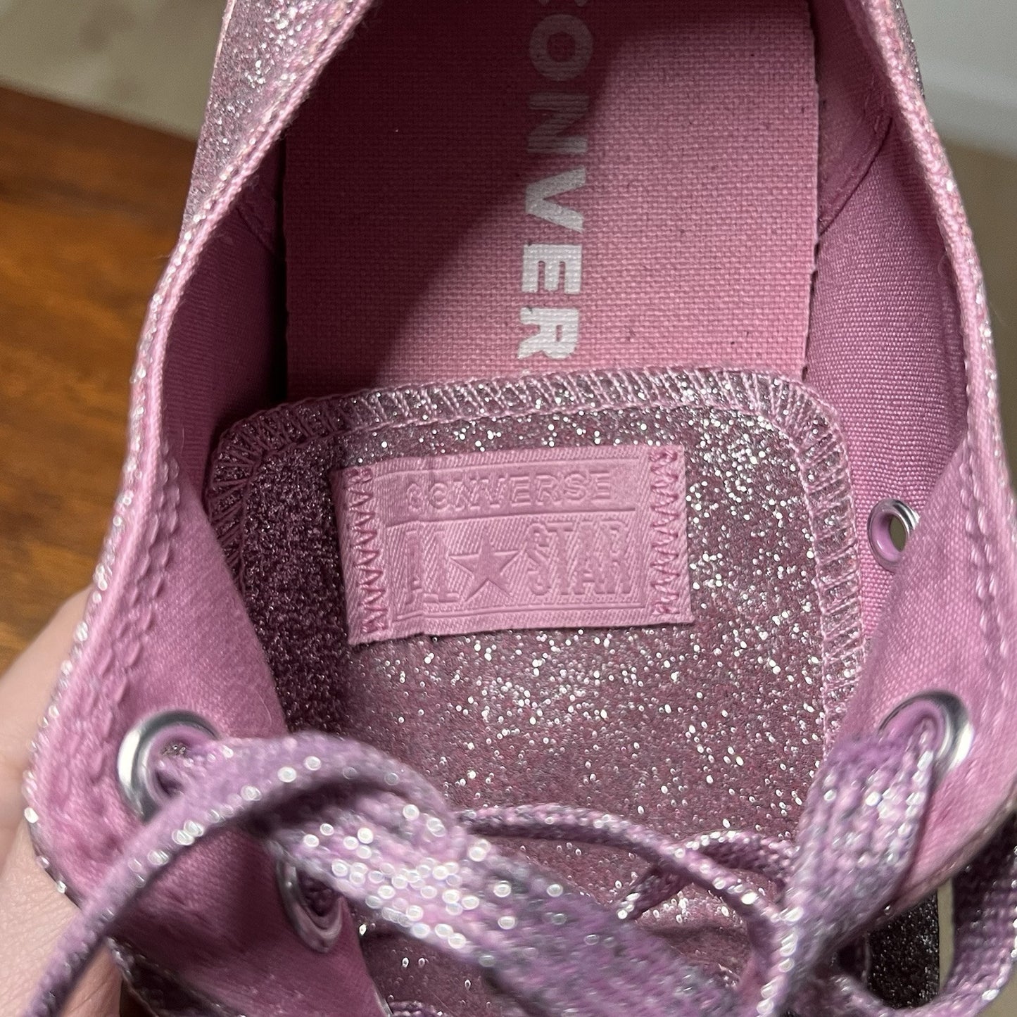 Converse (12 Women) Chuck Taylor All Star Pink Glitter Shoes Low Metallic CTAS
