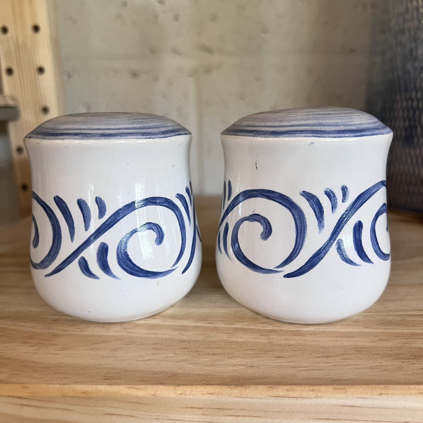 Oceanview (Corelle) by Corning Salt & Pepper Shakers Blue & White Vintage