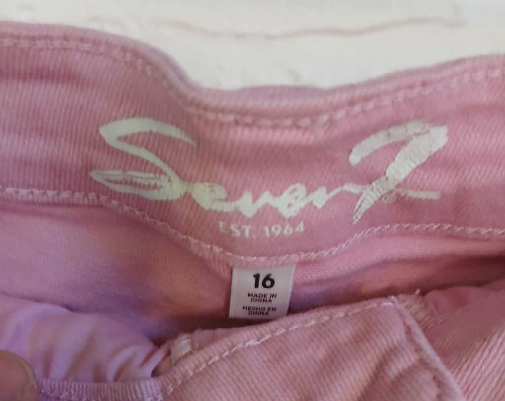 Seven Pink 5 Pocket Cut-off Shorts