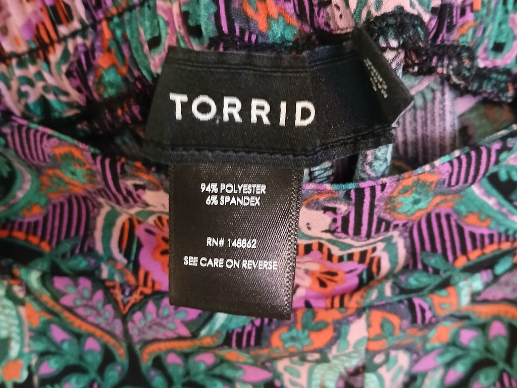Torrid Purple Paisley Short Lenth Shorts