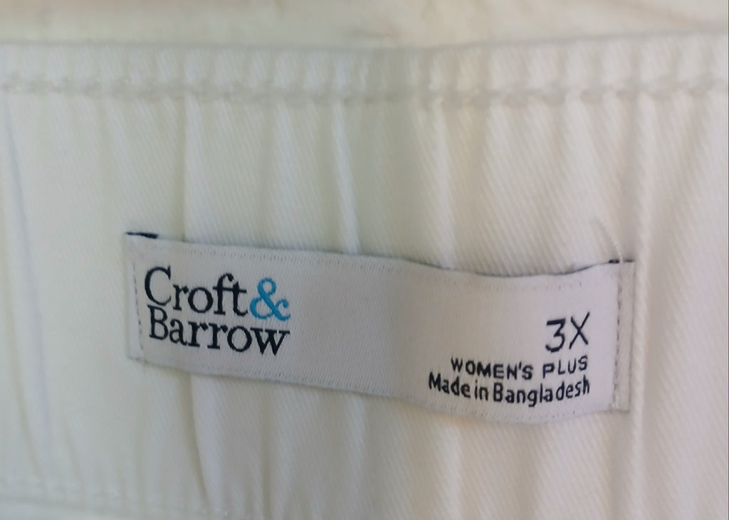 Croft & Barrow White Stretch Waist Long Shorts