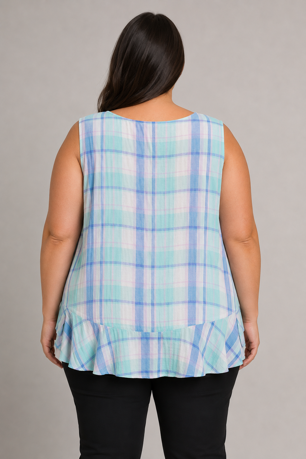 ana Blue Pink Striped Sleeveless Top