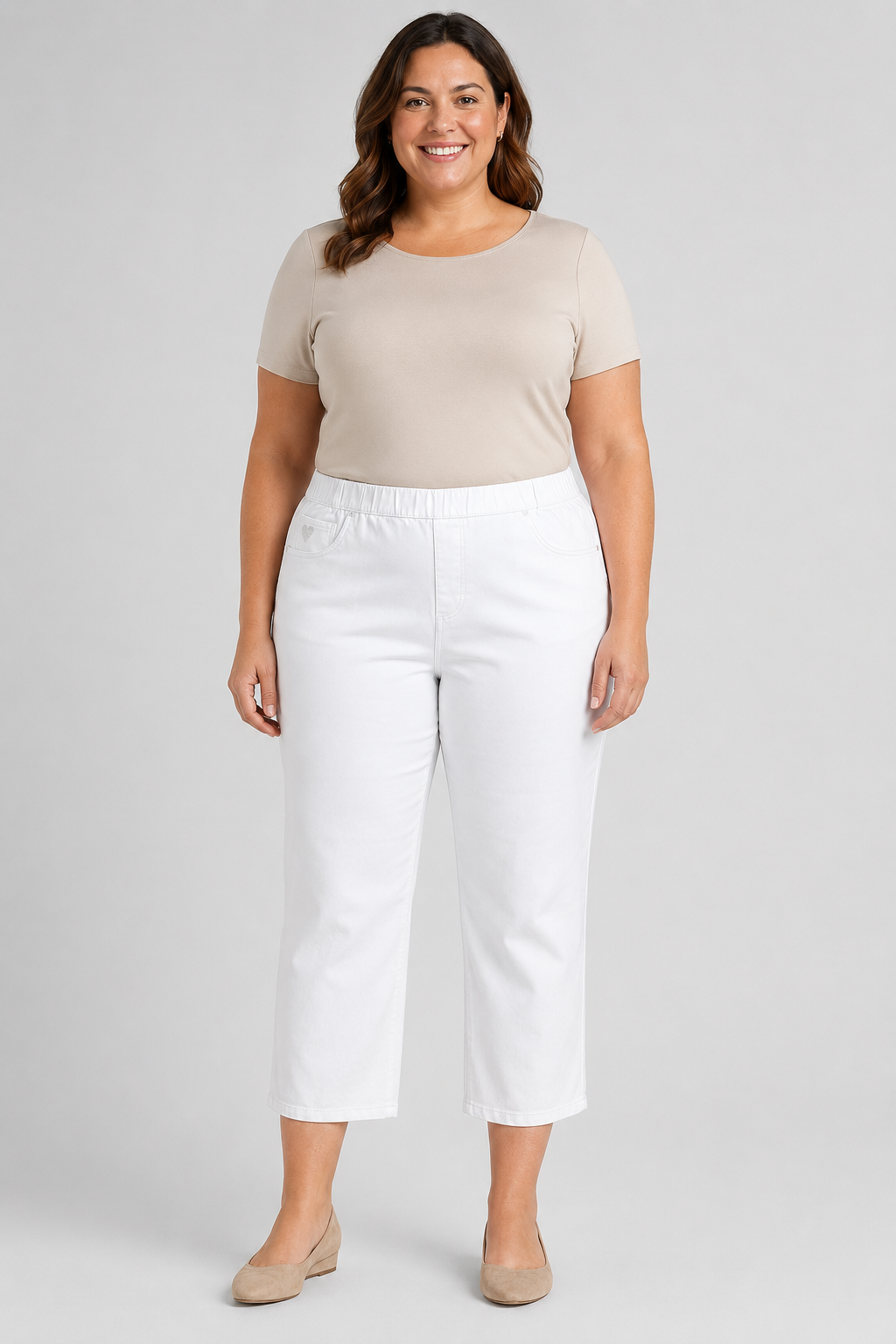 Quacker Factory NWT Dream Jeans White Elastic Waist Pants