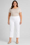 Quacker Factory NWT Dream Jeans White Elastic Waist Pants