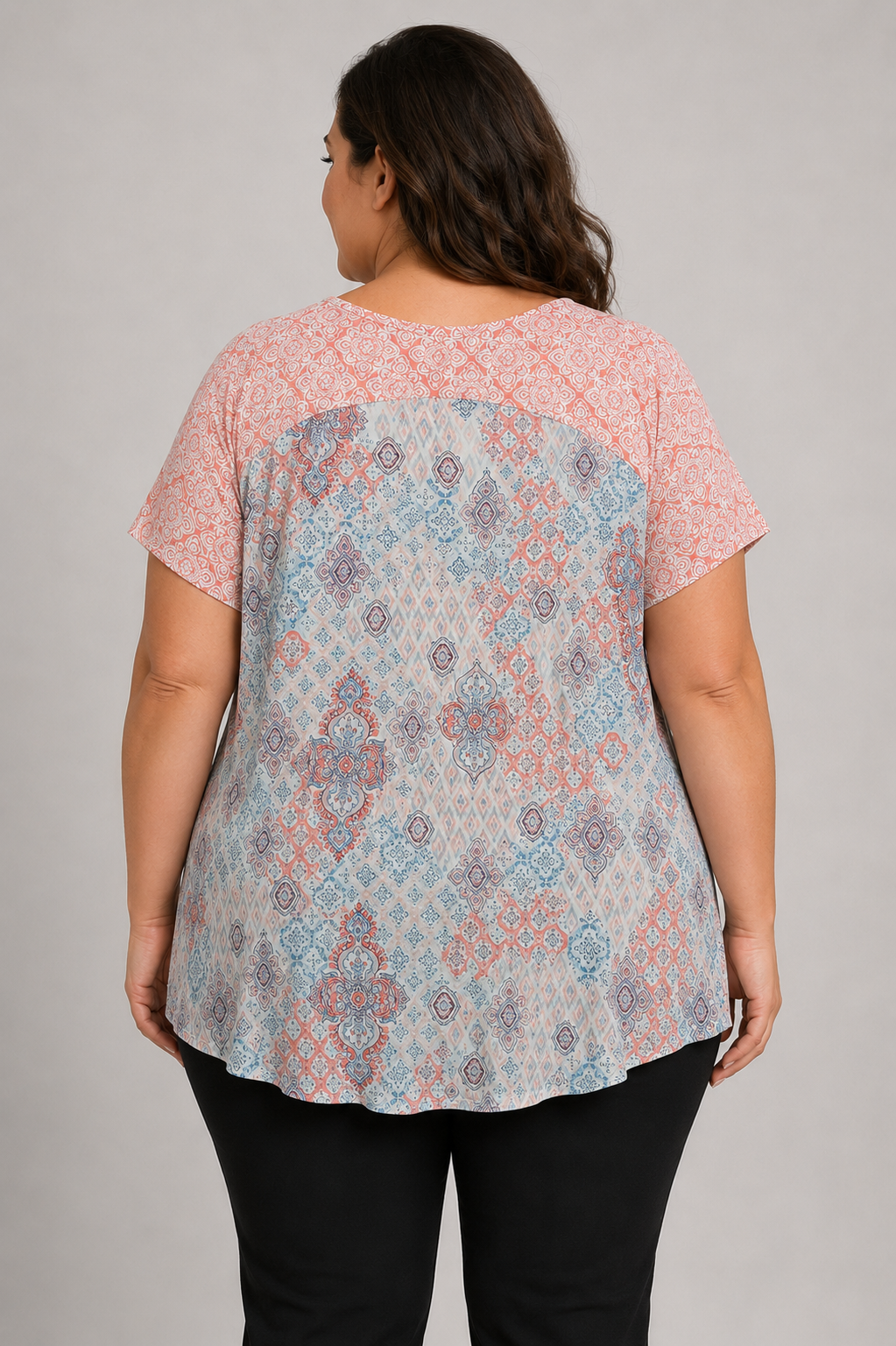 Westport Woman Pink Hankercheif Short Sleeve Top