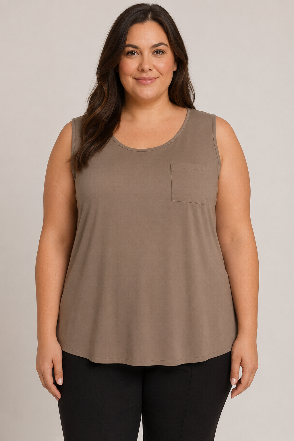 Avenue Olive Green Soft Sleeveless Blouse