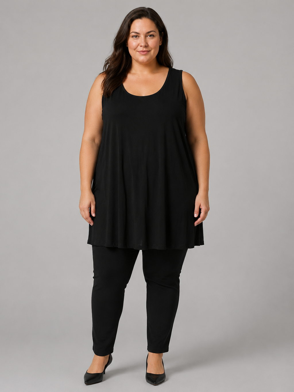 Torrid Black Knit Sleeveless Deep Scoop Neck Top