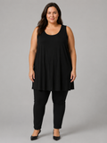 Torrid Black Knit Sleeveless Deep Scoop Neck Top