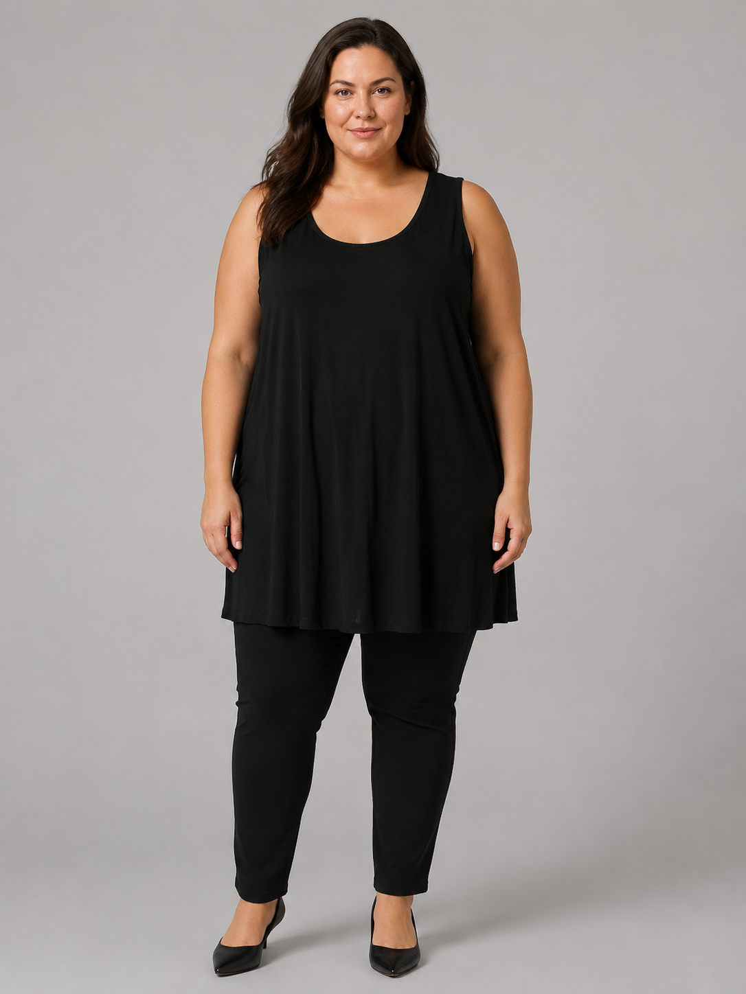 Torrid Black Knit Sleeveless Deep Scoop Neck Top