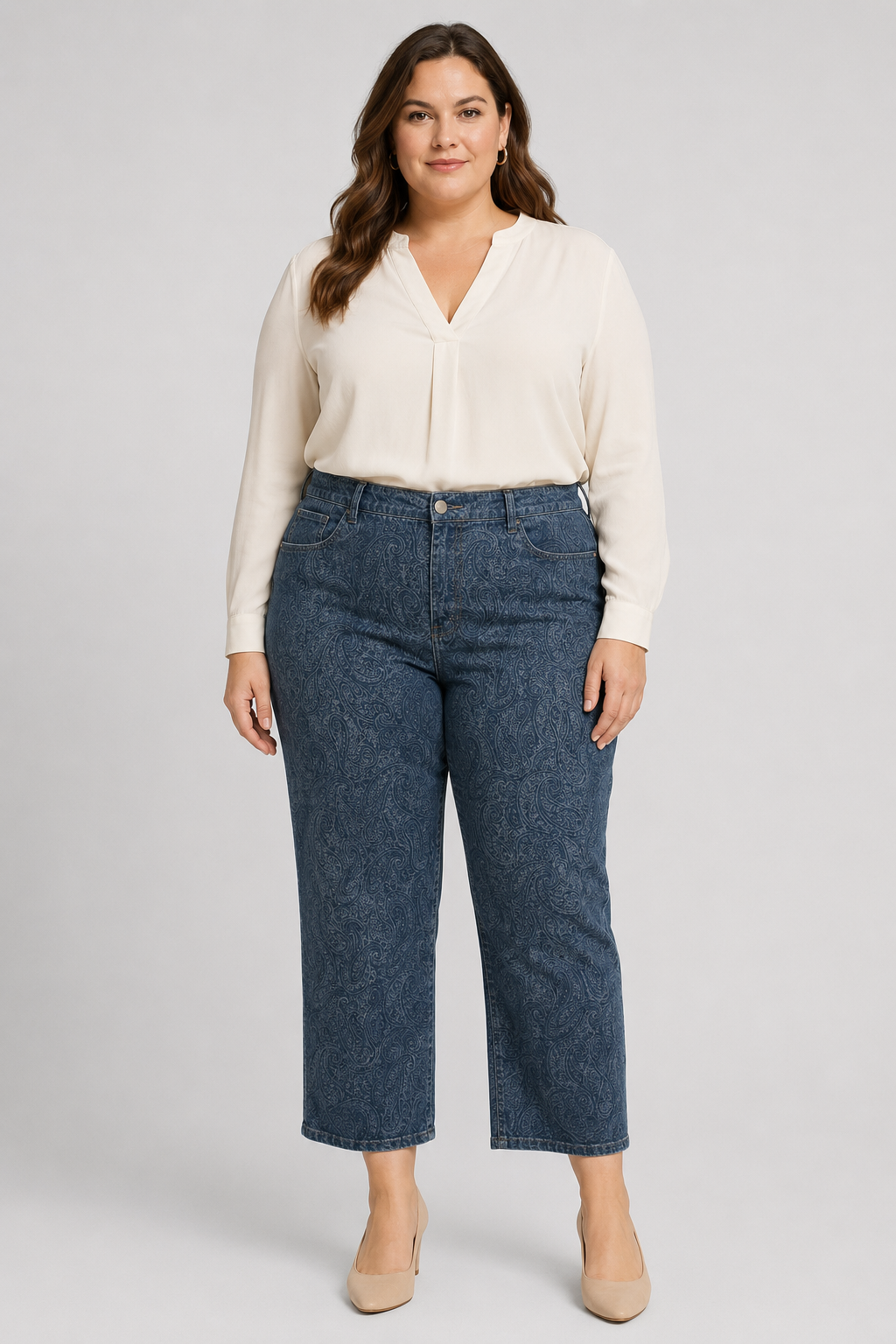 Lee Blue Classic Fit Paisley Pattern Jeans