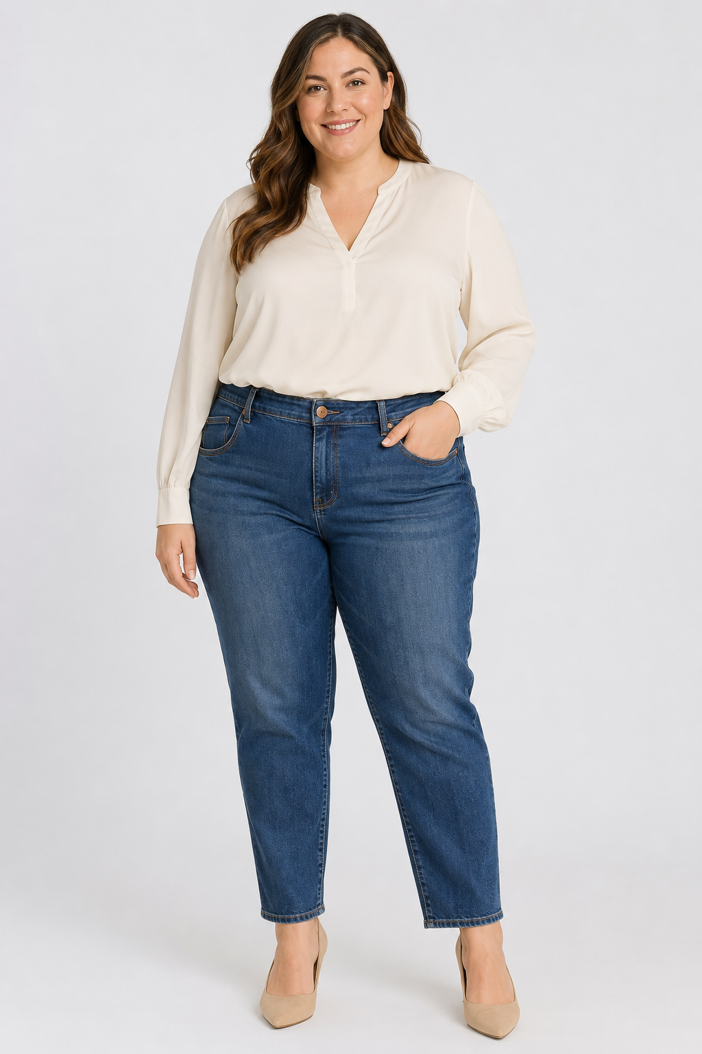 C'Est Toi Blue Standard Wash Jeans