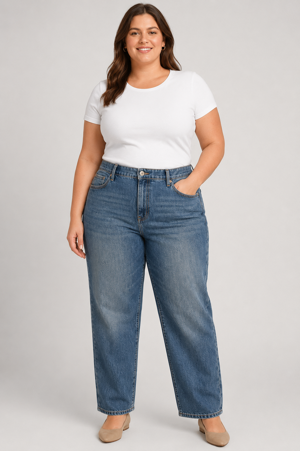Terra & Sky Hight Rise Wide Leg Jeans