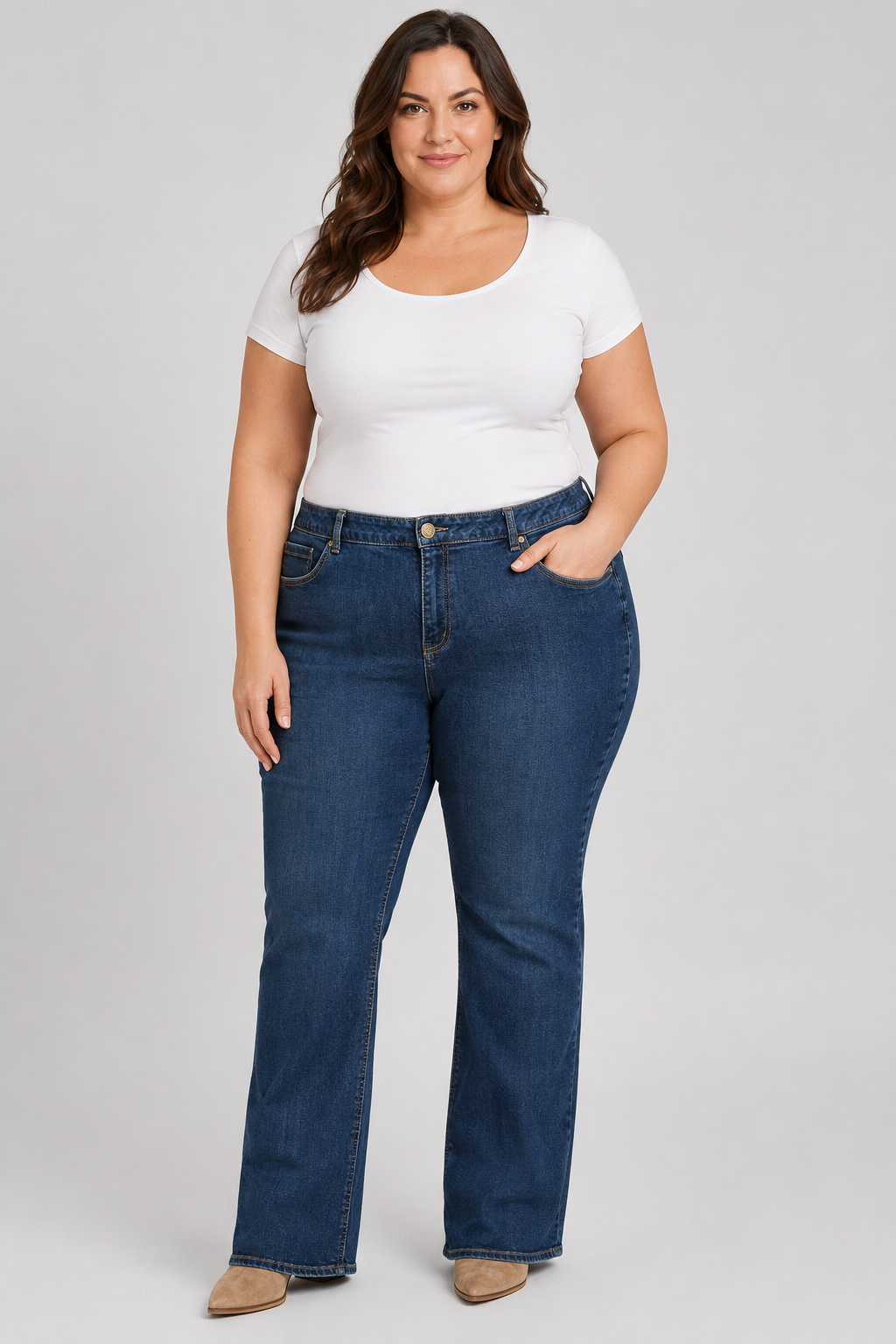 Lane Bryant Dark Wash Mid Wash Boot Cut Jeans
