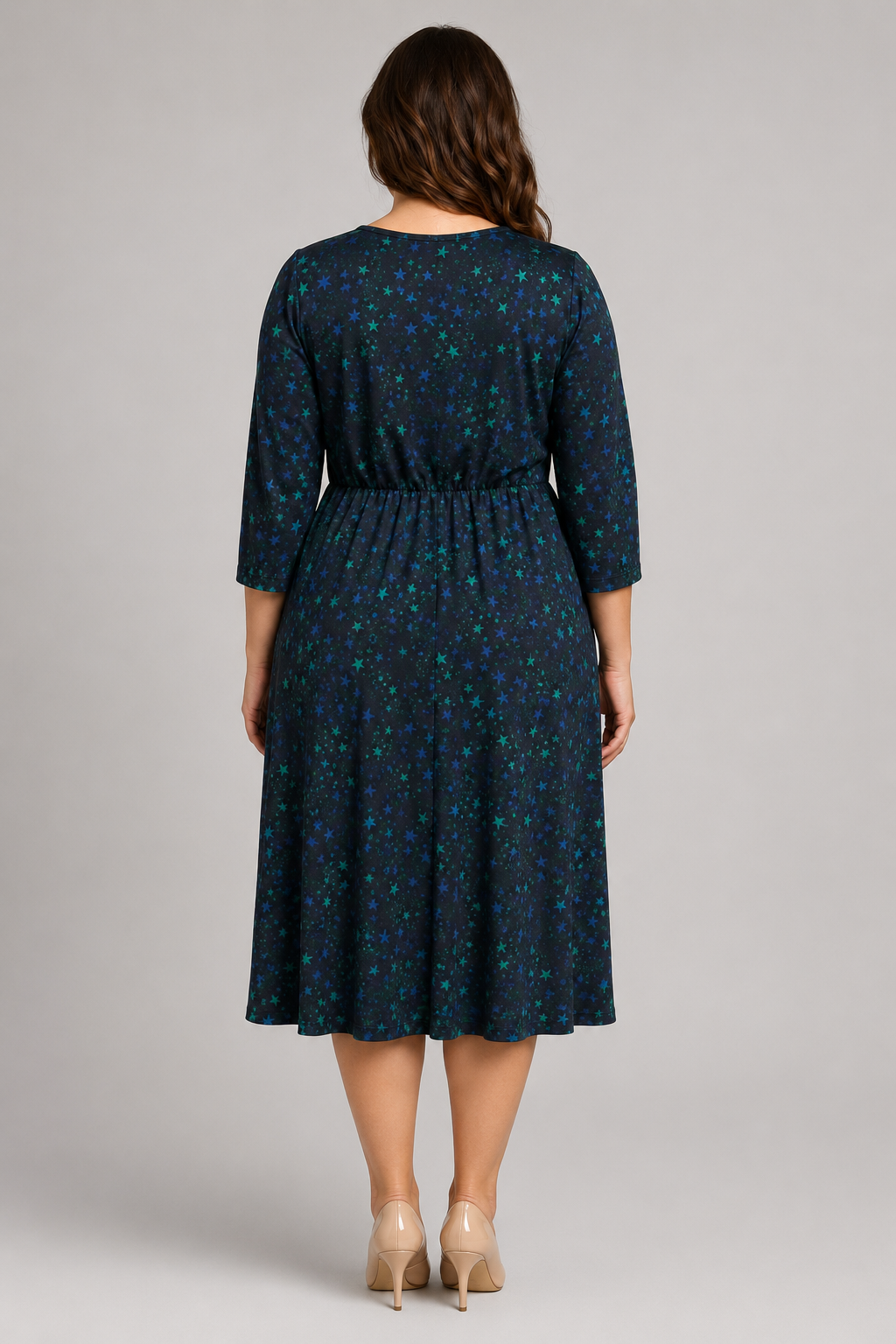 Torrid Black Green Stars Cross V-neck Long Dress