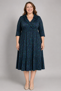 Torrid Black Green Stars Cross V-neck Long Dress