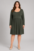 Torrid Green Super Soft Knits Long Sleeve Dress